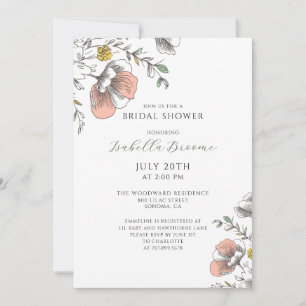 Painted Florals Bridal Shower Invitation