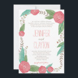Painted Florals Wedding Invitations<br><div class="desc">Matching items available. Visit our store at BERRYBERRYSWEET.COM for more options. 

 Design © Berry Berry Sweet Designs</div>