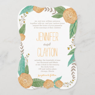 Painted Florals Wedding Invitations