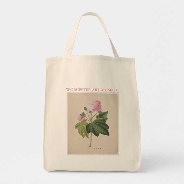 Painted Flower Grocery Tote Bag (Front)