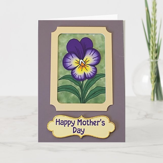 Painted Flower Message Card (Front)