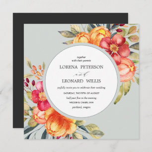 Painted Flower Modern ELEGANT Rustic Invitation