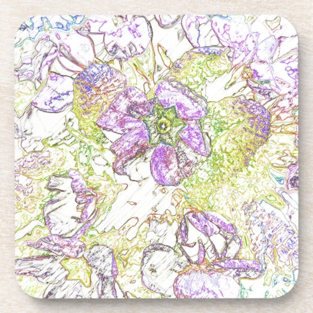 painted flower pattern coaster (Front)