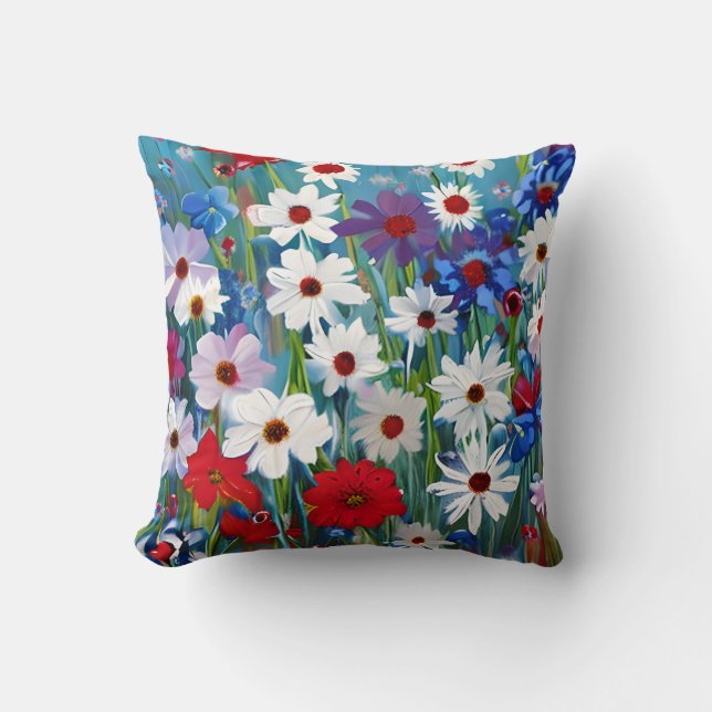 Painted Flowers Cushion (Front)