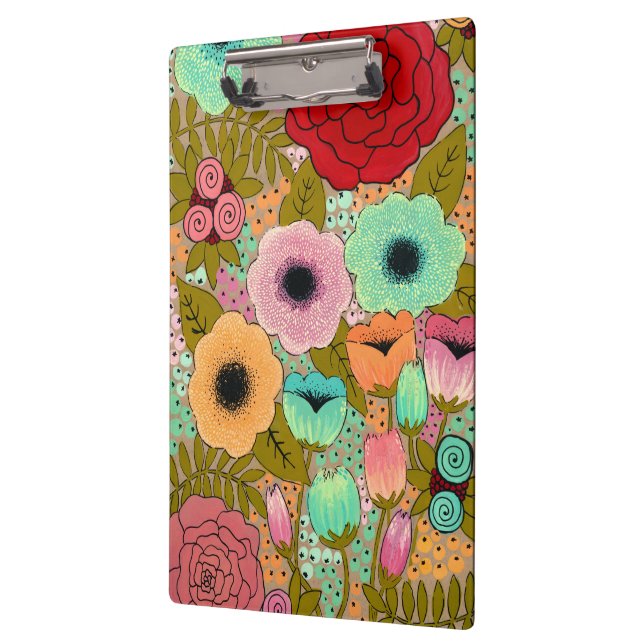 Painted Flowers Ladies Gift Clipboard (Left)