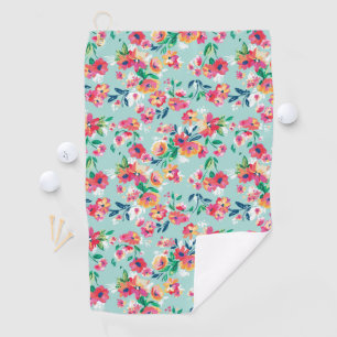 Painted Flowers Pattern Golf Towel