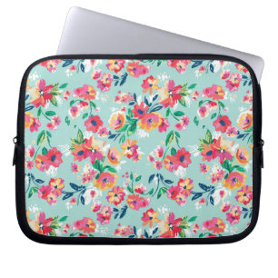 Painted Flowers Pattern Laptop Sleeve