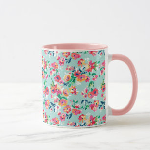 Painted Flowers Pattern Mug