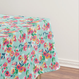 Painted Flowers Pattern Tablecloth