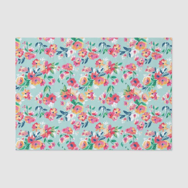 Painted Flowers Pattern Tissue Paper (Front)