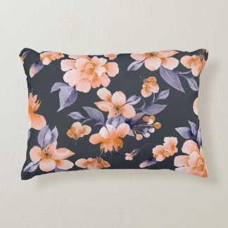 Painted Flowers Seamless Background Decorative Cushion