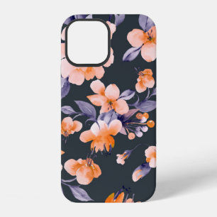 Painted flowers seamless background illustration iPhone 12 case