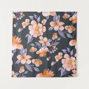 Painted Flowers Seamless Background Tapestry