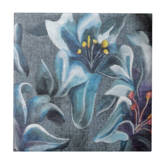 painted flowers tile
