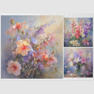 Painted flowers tissue paper