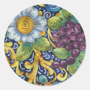 Painted Folk Art  Still life Classic Round Sticker