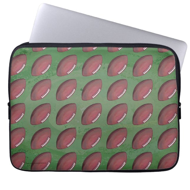 Painted Football Pattern Laptop Sleeve (Front)