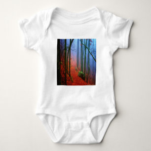 Painted Forest Autumn Blue Fog Baby Bodysuit