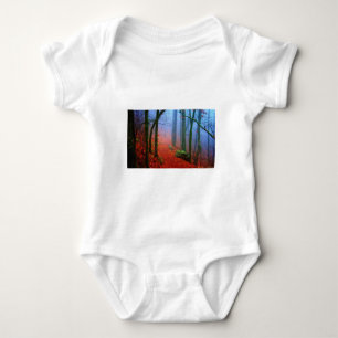 Painted Forest Autumn Blue Fog Baby Bodysuit