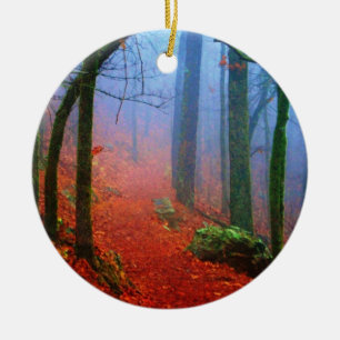 Painted Forest Autumn Blue Fog Ceramic Tree Decoration