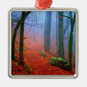 Painted Forest Autumn Blue Fog Metal Tree Decoration