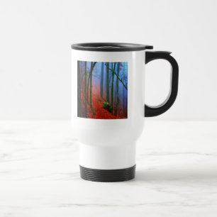 Painted Forest Autumn Blue Fog Travel Mug