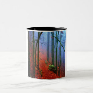 Painted Forest Autumn Blue Fog Two-Tone Coffee Mug