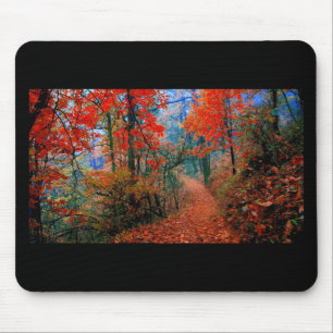 Painted Forest Autumn Flame Watercolor Gifts Mouse Mat