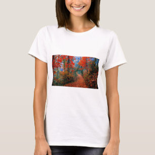 Painted Forest Autumn Flame Watercolor Gifts T-Shirt