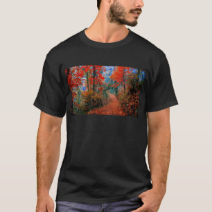 Painted Forest Autumn Flame Watercolor Gifts T-Shirt