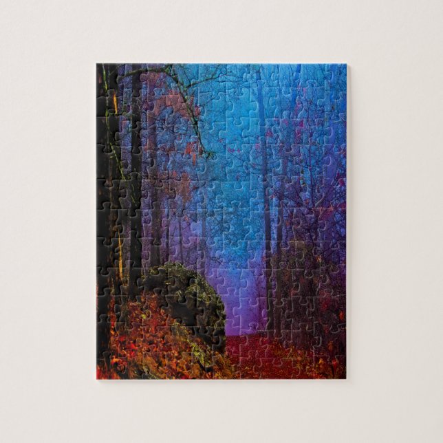Painted Forest Autumn Purple Fog Jigsaw Puzzle (Vertical)
