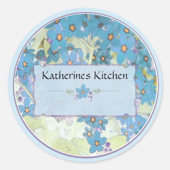 painted forget me nots jar labels (Front)