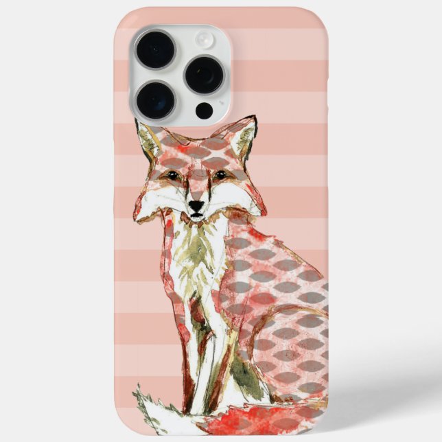 Painted Fox Abstract Pattern  Case-Mate iPhone Case (Back)