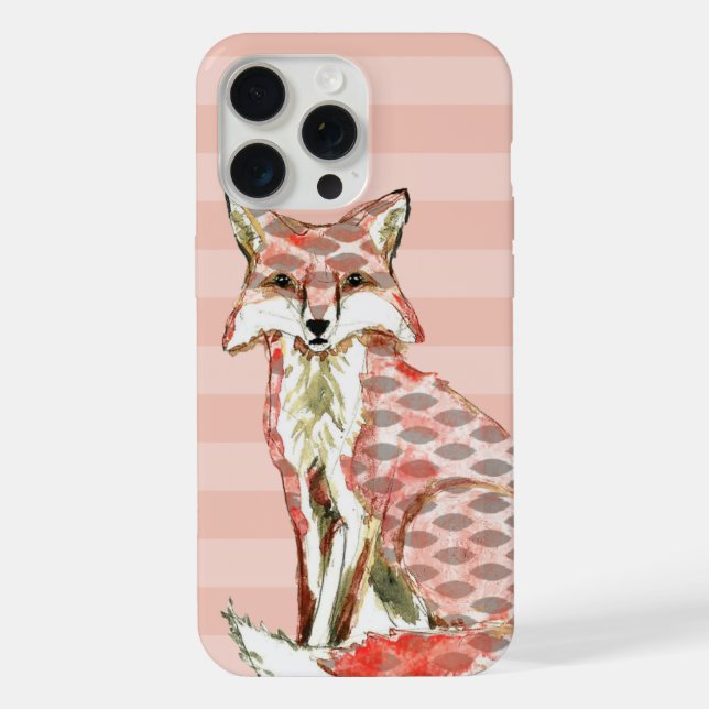 Painted Fox Abstract Pattern  iPhone Case (Back)