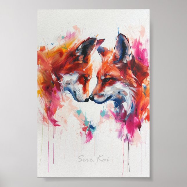 Painted Fox Print & Downloadable (Front)