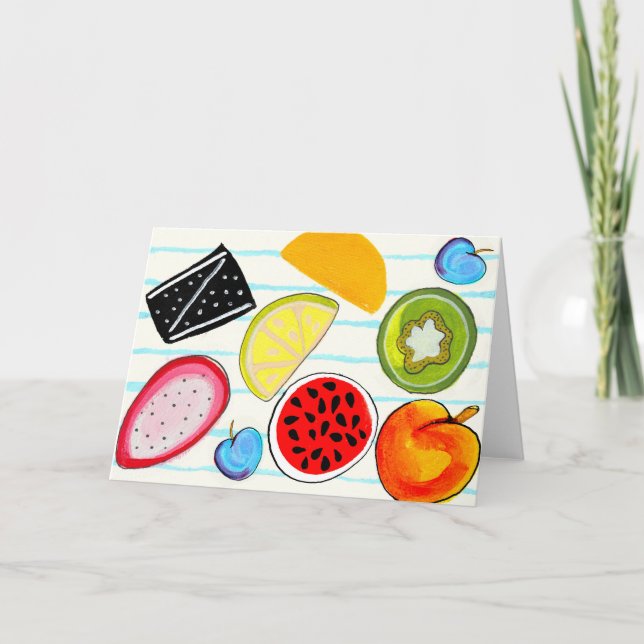Painted Fruit Illustration Greeting Card (Front)