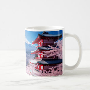 Painted Fuji mountain in cherry blossom season  Coffee Mug
