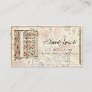 Painted Furniture Thrifting Refinishing Floral Business Card