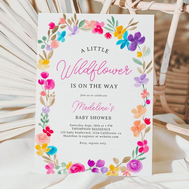 Painted garden wildflowers meadow  baby shower invitation (Creator Uploaded)