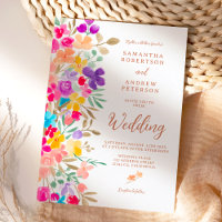 Painted garden wildflowers photo script wedding