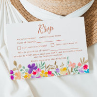 Painted garden wildflowers script wedding