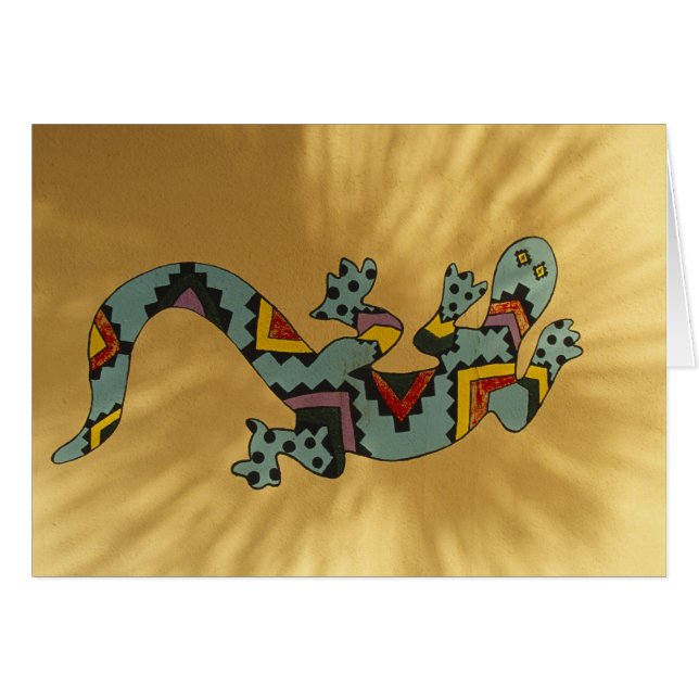 Painted gecko lizard on wall, Tucson, Arizona, (Front Horizontal)