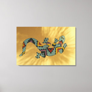 Painted gecko lizard on wall, Tucson, Arizona, Canvas Print