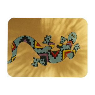 Painted gecko lizard on wall, Tucson, Arizona, Magnet