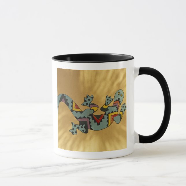 Painted gecko lizard on wall, Tucson, Arizona, Mug (Right)