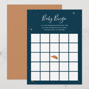 Painted Gold Stars Baby Shower Bingo Game Invitation