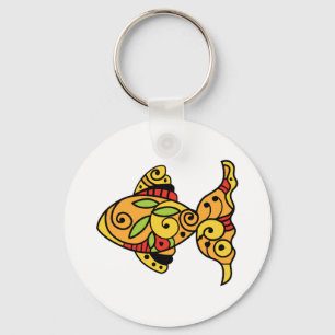 PAINTED GOLDFISH KEY RING
