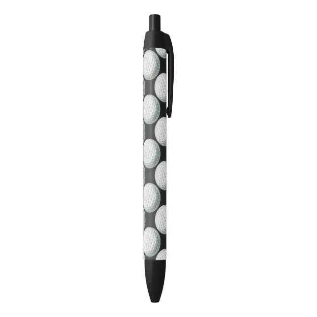 Painted Golf Ball Pattern Black Ink Pen (Bottom (Vertical))