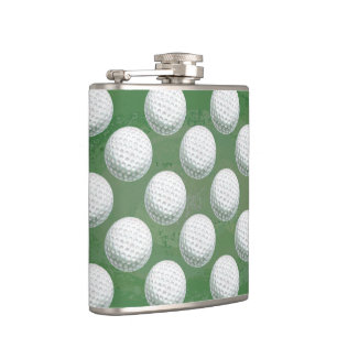 Painted Golf Ball Pattern Hip Flask