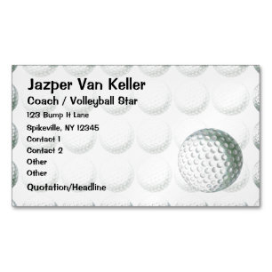 Painted Golf Ball Pattern Magnetic Business Card